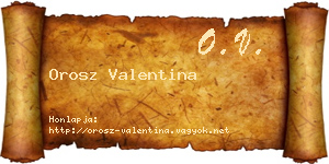 Orosz Valentina névjegykártya